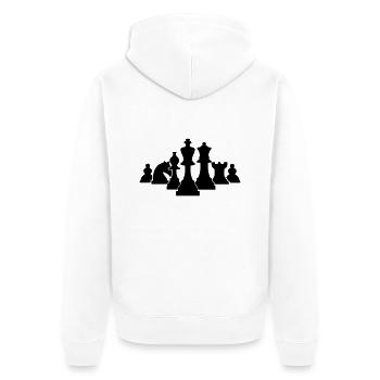 schach figuren - Unisex Premium Bio Zip Hoodie - Weiß - Hinten - Thijin (182cm)
