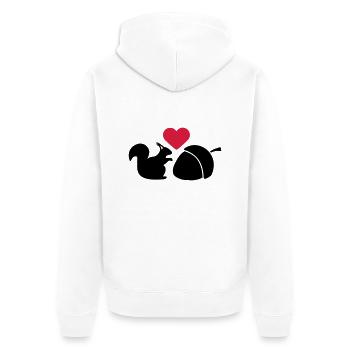 Squirrel Nut Love - Unisex Premium Bio Zip Hoodie - Weiß - Hinten - Thijin (182cm)