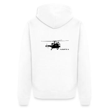 Alouette III - Unisex Premium Bio Zip Hoodie - Weiß - Hinten - Thijin (182cm)