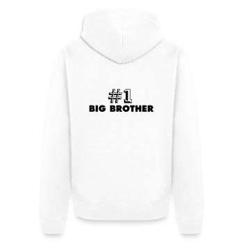 number one big brother - Veste à capuche bio Premium Unisexe - blanc - Dos - Thijin (182cm)