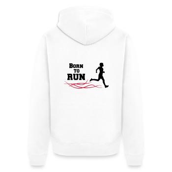soutenu pour courir - Veste à capuche bio Premium Unisexe - blanc - Dos - Thijin (182cm)