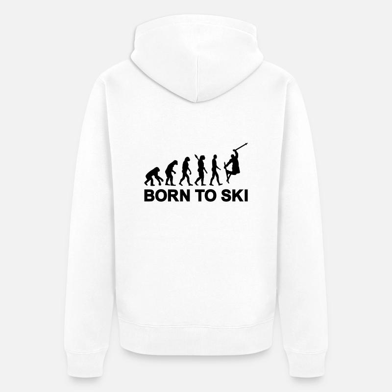 Evolution Ski - Unisex Premium Bio Zip Hoodie - Weiß