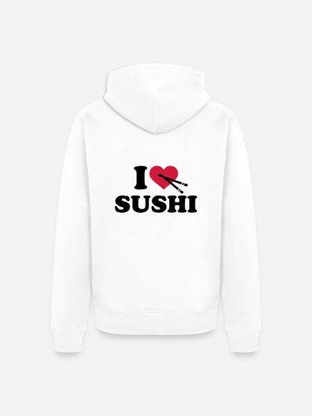 I love Sushi - Unisex Premium Organic Zip Hoodie - white