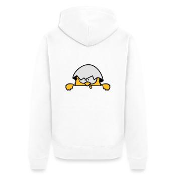 Poussins fous derrière le mur - Veste à capuche bio Premium Unisexe - blanc - Dos - Thijin (182cm)