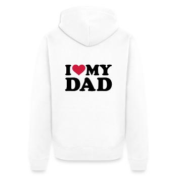 I love my Dad - Veste à capuche bio Premium Unisexe - blanc - Dos - Thijin (182cm)