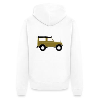 Sports Utility Vehicle SUV - Unisex Premium Bio Zip Hoodie - Weiß - Hinten - Thijin (182cm)