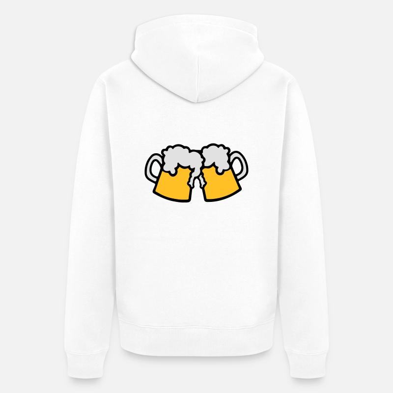 Bière - Veste à capuche bio Premium Unisexe - blanc
