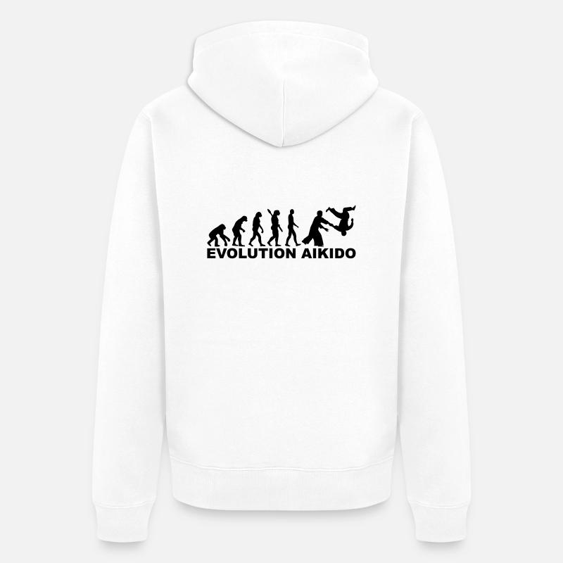 Evolution Aikido - Veste à capuche bio Premium Unisexe - blanc