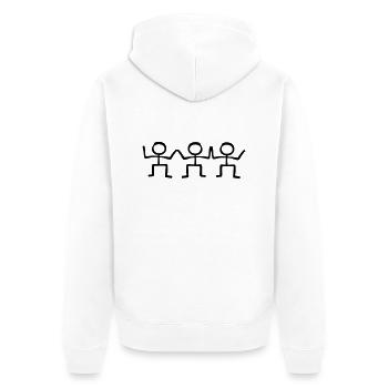 3 Freunde Familie - Unisex Premium Bio Zip Hoodie - Weiß - Hinten - Thijin (182cm)