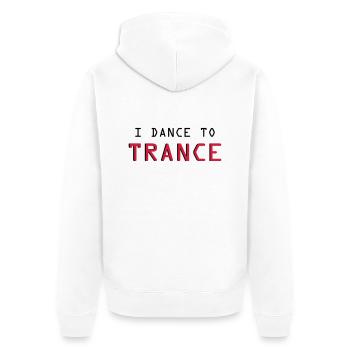 Trance - Unisex Premium Bio Zip Hoodie - Weiß - Hinten - Thijin (182cm)