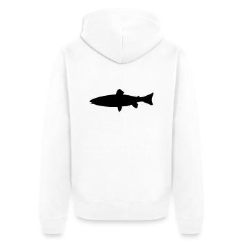 Meerforelle - Fisch - Fish - Unisex Premium Bio Zip Hoodie - Weiß - Hinten - Thijin (182cm)