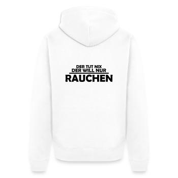 rauchen - Unisex Premium Bio Zip Hoodie - Weiß - Hinten - Thijin (182cm)