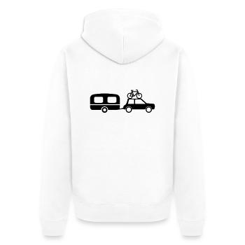 Auto Wohnwagen - Unisex Premium Bio Zip Hoodie - Weiß - Hinten - Thijin (182cm)