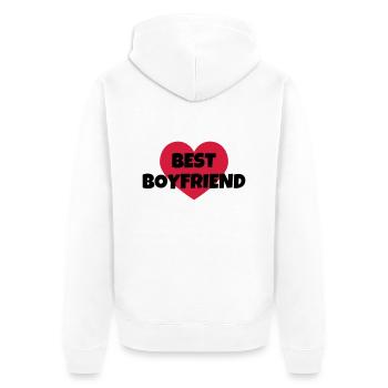 Amour / Saint Valentin / Coeur / Bébé / Love - Veste à capuche bio Premium Unisexe - blanc - Dos - Thijin (182cm)