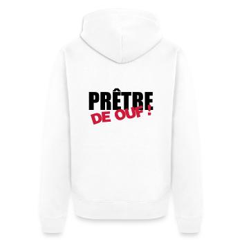 Priest Priester Prêtre Religion Cross Croix God - Unisex Premium Organic Zip Hoodie - white - Back - Thijin (182cm)