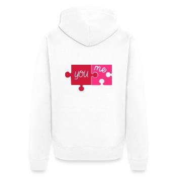 puzzle_you__me_02 - Veste à capuche bio Premium Unisexe - blanc - Dos - Thijin (182cm)