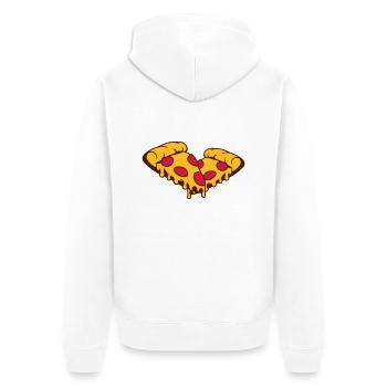 2 morceaux de morceaux de fromage de salami pizza - Veste à capuche bio Premium Unisexe - blanc - Dos - Thijin (182cm)