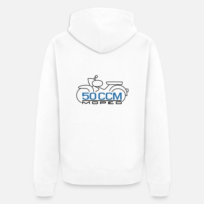 Moped Star 50 ccm Emblem - Unisex Premium Bio Zip Hoodie - Weiß