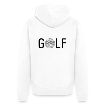 Golf - Unisex Premium Bio Zip Hoodie - Weiß - Hinten - Thijin (182cm)