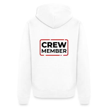 CREW Membre Team Staff Groupe Team Sélection - Veste à capuche bio Premium Unisexe - blanc - Dos - Thijin (182cm)