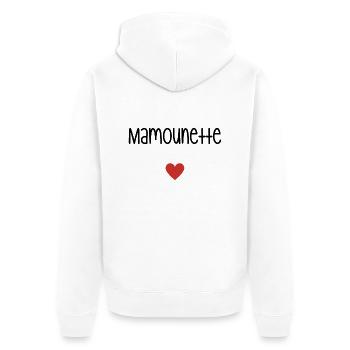 Mamounette idée cadeau - Veste à capuche bio Premium Unisexe - blanc - Dos - Thijin (182cm)