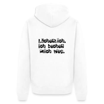 Party feiern Festival bechern saufen Alkohol - Unisex Premium Bio Zip Hoodie - Weiß - Hinten - Thijin (182cm)