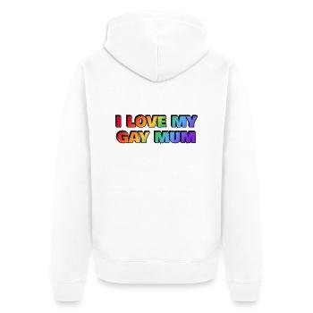 J’aime ma mère gay - Veste à capuche bio Premium Unisexe - blanc - Dos - Thijin (182cm)