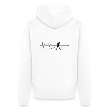 Diving Diving Heartbeat - Unisex Premium Organic Zip Hoodie - white - Back - Thijin (182cm)