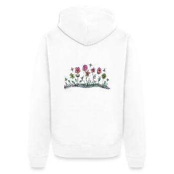 Fleur - Veste à capuche bio Premium Unisexe - blanc - Dos - Thijin (182cm)