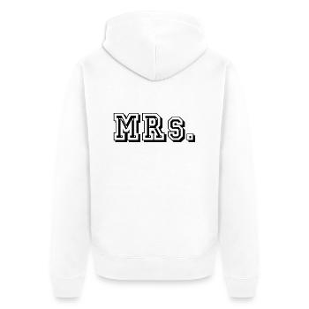 Mrs. - Unisex Premium Bio Zip Hoodie - Weiß - Hinten - Thijin (182cm)