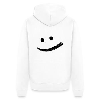 Joyeux créatif cool rieur vecteur de visage - Veste à capuche bio Premium Unisexe - blanc - Dos - Thijin (182cm)