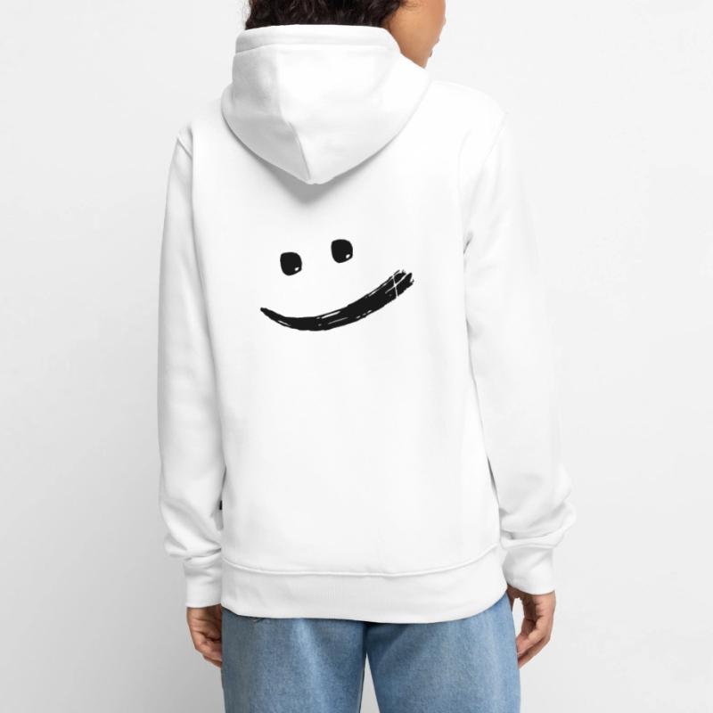 Cheerful creative cool laughing face vector Unisex Premium Organic Zip Hoodie