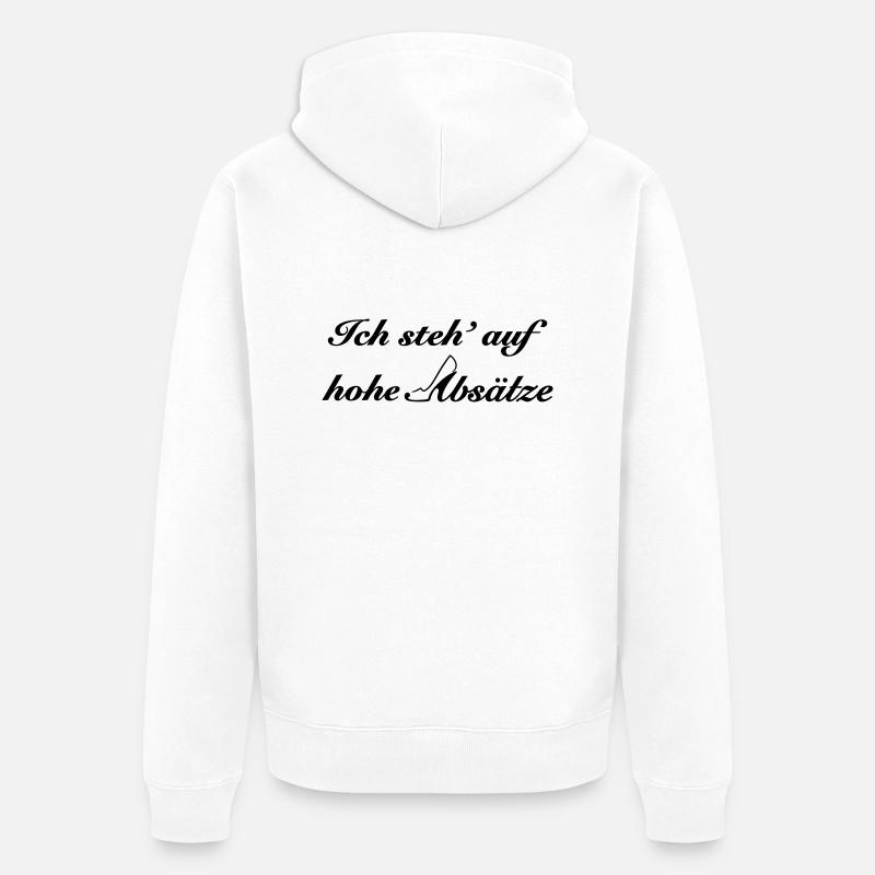 hohe Absätze - Unisex Premium Bio Zip Hoodie - Weiß