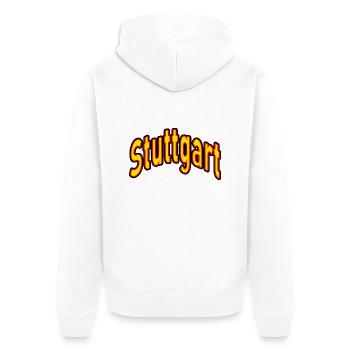Stuttgart - Unisex Premium Organic Zip Hoodie - white - Back - Thijin (182cm)