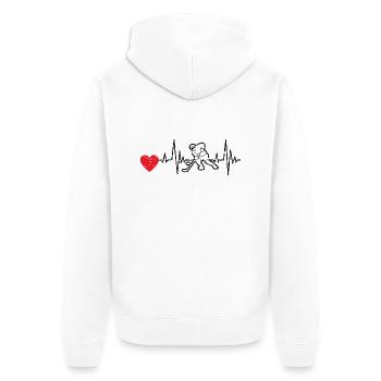 Eishockey Geschenk Wintersport Eishockeyteam - Unisex Premium Bio Zip Hoodie - Weiß - Hinten - Thijin (182cm)