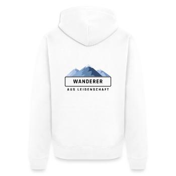 Wanderer - Unisex Premium Bio Zip Hoodie - Weiß - Hinten - Thijin (182cm)