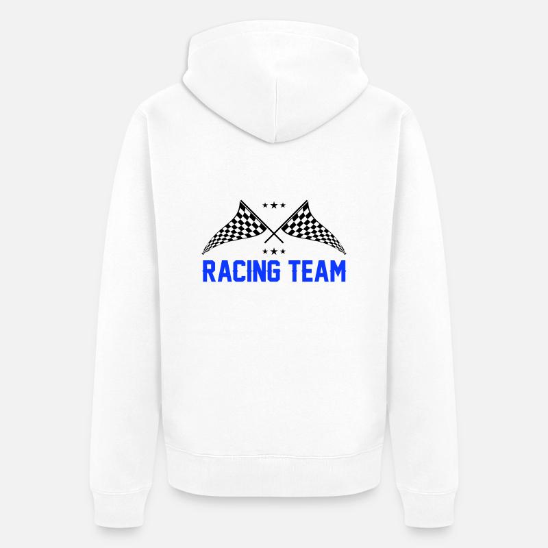 Équipe de course 0 - Veste à capuche bio Premium Unisexe - blanc