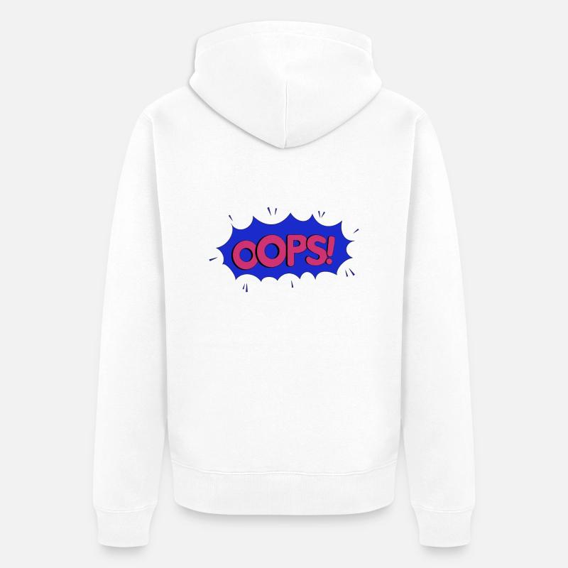 OOPS blue pink - Unisex Premium Bio Zip Hoodie - Weiß