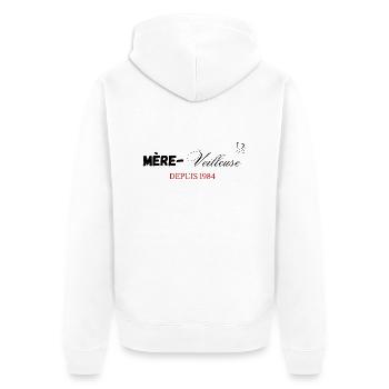 Mère veilleuse depuis 1984 - Veste à capuche bio Premium Unisexe - blanc - Dos - Thijin (182cm)
