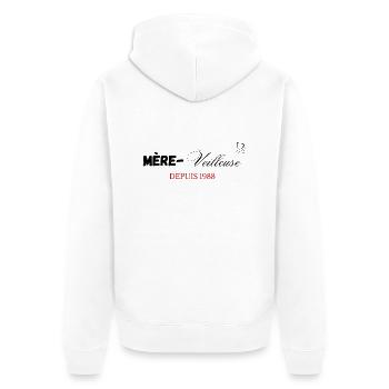 Mère veilleuse depuis 1988 - Veste à capuche bio Premium Unisexe - blanc - Dos - Thijin (182cm)