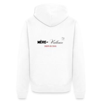 Mère veilleuse depuis 2001 - Veste à capuche bio Premium Unisexe - blanc - Dos - Thijin (182cm)