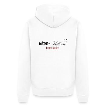 Mère veilleuse depuis 2019 - Veste à capuche bio Premium Unisexe - blanc - Dos - Thijin (182cm)