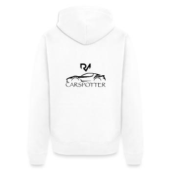 sw carspotter rm - Unisex Premium Bio Zip Hoodie - Weiß - Hinten - Thijin (182cm)