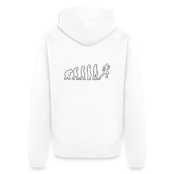 Joggeurs, course à pied, entraînement cardio, jogging en forme - Veste à capuche bio Premium Unisexe - blanc - Dos - Thijin (182cm)