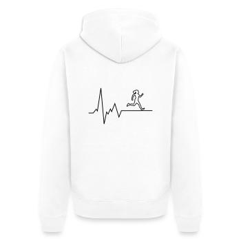 Coureur de battements de cœur - Veste à capuche bio Premium Unisexe - blanc - Dos - Thijin (182cm)
