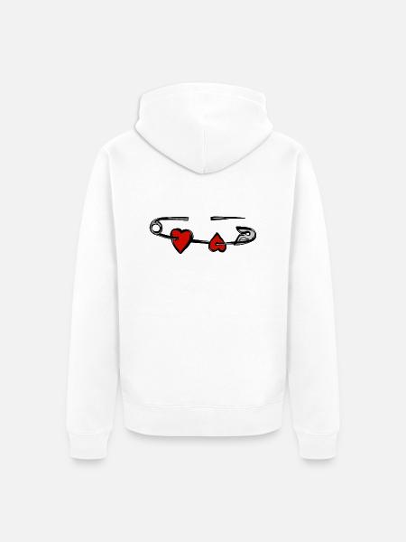 Love Herz - Unisex Premium Bio Zip Hoodie - Weiß