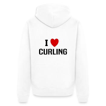 I love Curling - Unisex Premium Organic Zip Hoodie - white - Back - Thijin (182cm)