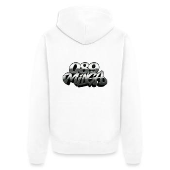 089 Minga Logo - Unisex Premium Bio Zip Hoodie - Weiß - Hinten - Thijin (182cm)