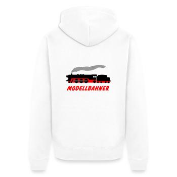 Model Railroaders - Unisex Premium Organic Zip Hoodie - white - Back - Thijin (182cm)