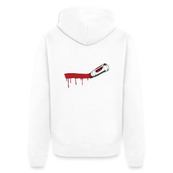 Marker Swoosh - Unisex Premium Bio Zip Hoodie - Weiß - Hinten - Thijin (182cm)